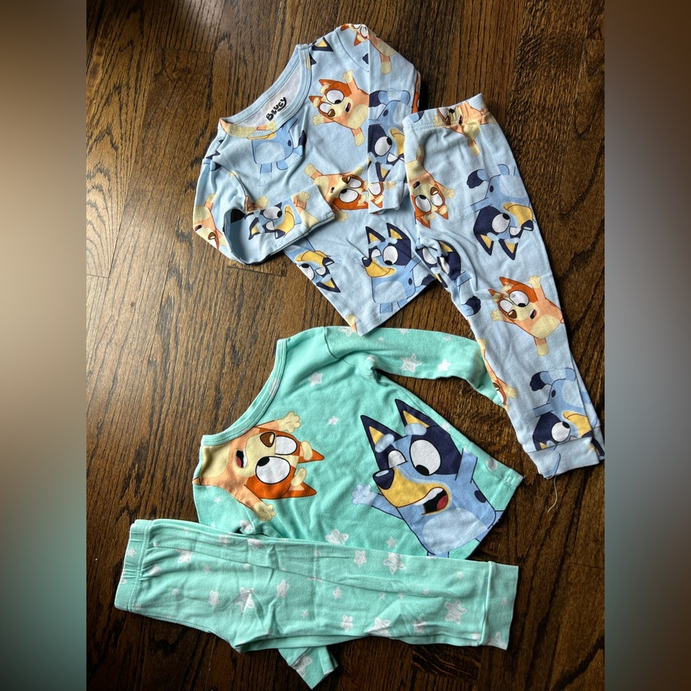 Kids Bluey Pajamas Set - Blue and Green